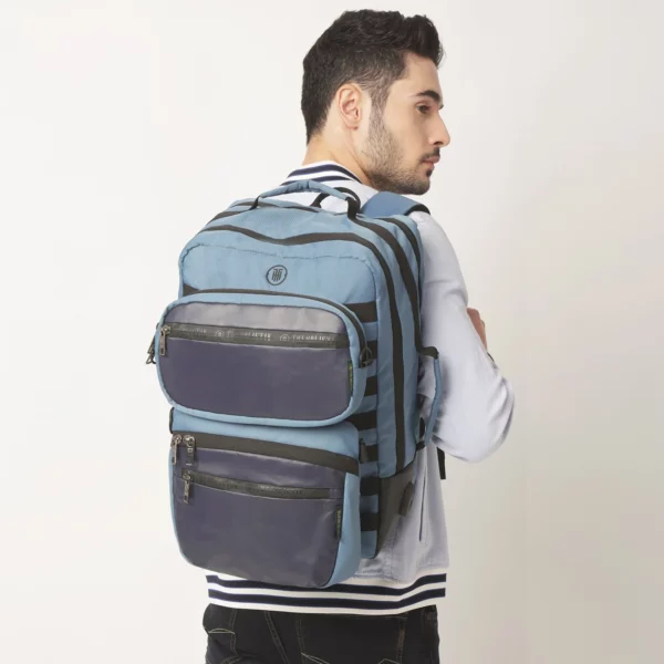 alpha 3 In 1 travel backpack with detachable slings, usb charging, blue