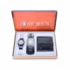 men's combo, black men's watch, men's parfum EDP, black men's wallet, genuine leather wallet,
