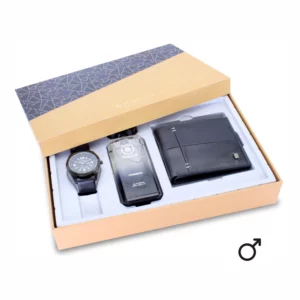 men's combo, black men's watch, men's parfum EDP, black men's wallet, genuine leather wallet,