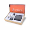 men's combo, sliver/grey men's watch, men's parfum EDP, black men's wallet, genuine leather wallet