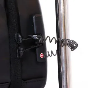 drifter smart suitcase duffel bag, usb charging port, TSA lock, split opens like suitcase, black
