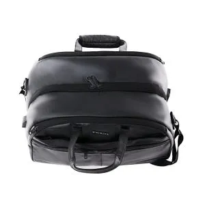 drifter smart suitcase duffel bag, usb charging port, TSA lock, split opens like suitcase, black