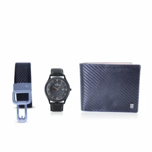 men's combo, men's formal black genuine leather belt, black men's watch, black men's genuine leather wallet