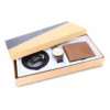 men's combo, men's formal brown genuine leather belt, rose gold/brown men's watch, tan/brown men's genuine leather wallet
