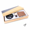 men's combo, men's formal brown genuine leather belt, rose gold/brown men's watch, tan/brown men's genuine leather wallet