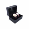 couple's watch combo/pair, rose gold/brown men's watch, pearl-white/deep pink women's watch