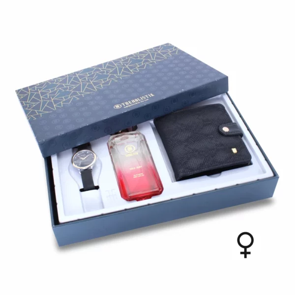 women's combo, black women's watch, women's parfum EDP, black women's wallet