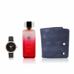 women's combo, black women's watch, women's parfum EDP, black women's wallet