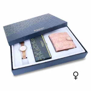 women's combo, women's gold/pink watch, women's wayfarer sunglasses, pink women's wallet