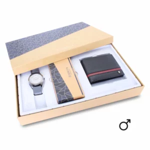 men's combo, grey men's watch, men's aviator sunglasses, black/maroon men's wallet, genuine leather wallet