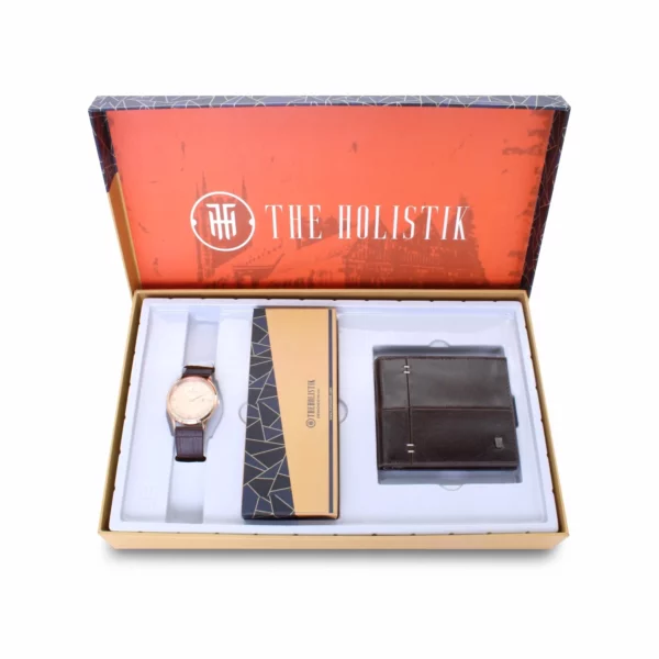 men's combo, gold /brown men's watch, men's aviator sunglasses, brown men's wallet, genuine leather wallet