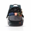 reversible backpack formal/casual look, turquoise/black