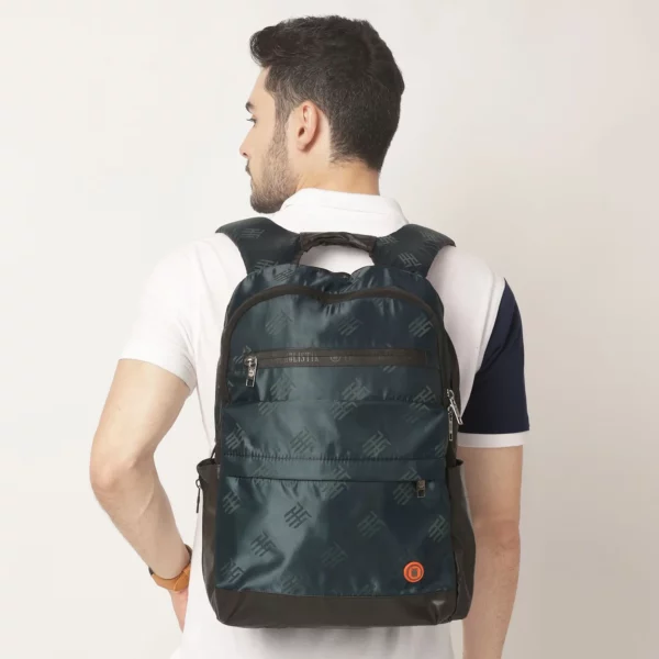 reversible backpack formal/casual look, turquoise/black