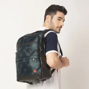 reversible backpack formal/casual look, turquoise/black