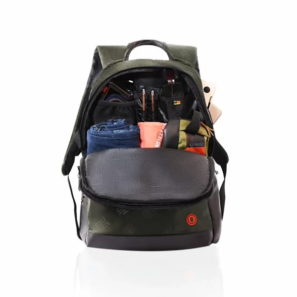 reversible backpack formal/casual look, olive/black