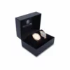 couple's watch combo/pair, rose gold/brown men's watch, olive/gold women's watch