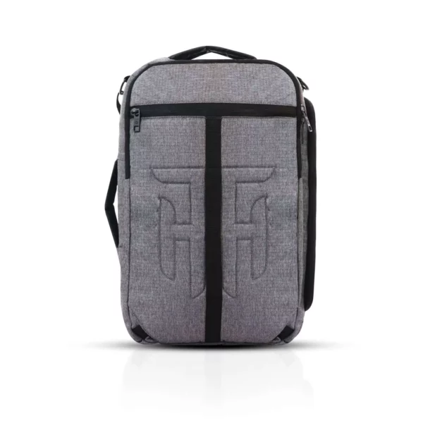 commuter backpack with apparel organizer, grey