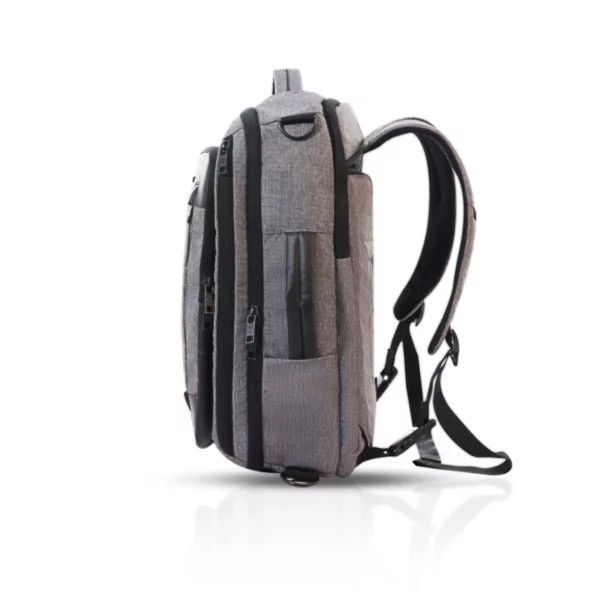 commuter backpack with apparel organizer, grey