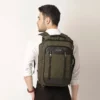 commuter backpack with apparel organizer, olive/green