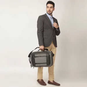 commuter backpack with apparel organizer, grey