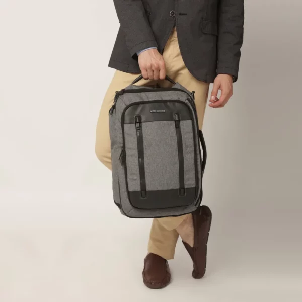 commuter backpack with apparel organizer, grey