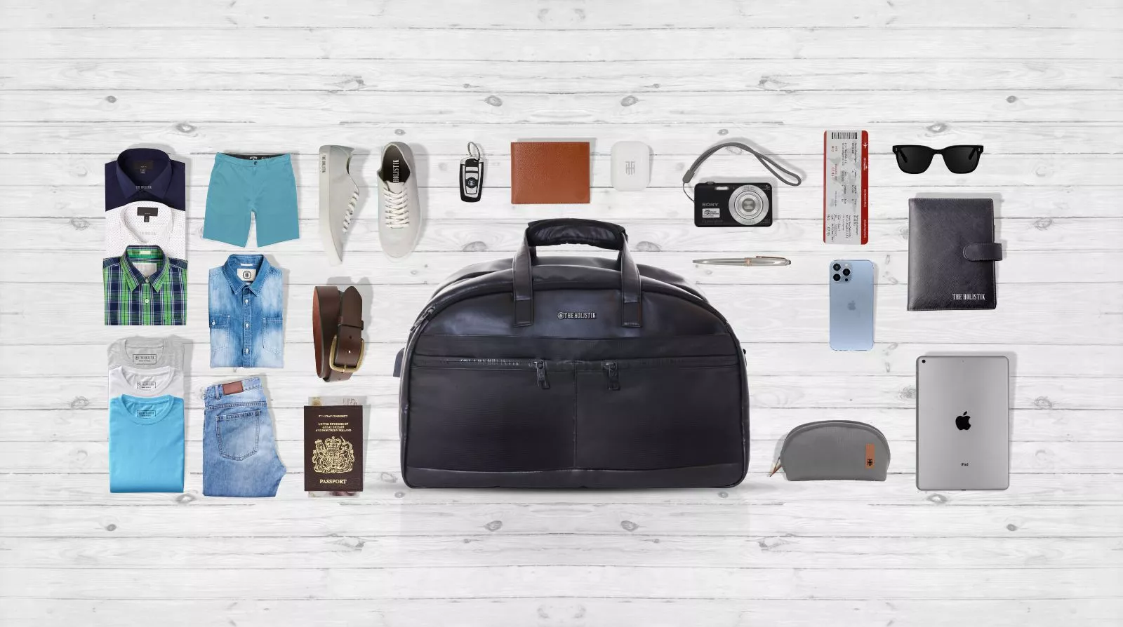 drifter smart suitcase duffel bag, usb charging port, TSA lock, split opens like suitcase, black