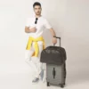 drifter smart suitcase duffel bag, usb charging port, TSA lock, split opens like suitcase, black