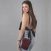 jumper travel sling bag water resistance(WR)/water proof (WP) zipper, maroon
