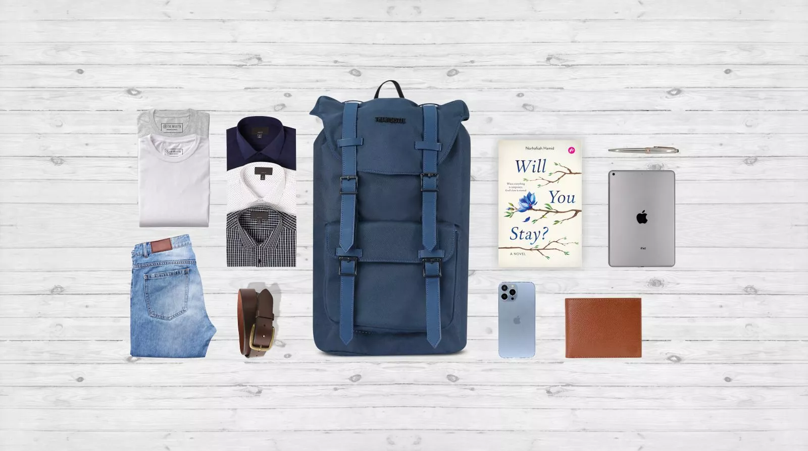 gear up casual laptop backpack, navy blue