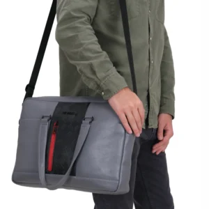 clever elegant laptop bag, grey/black, laptop up to 15" inch