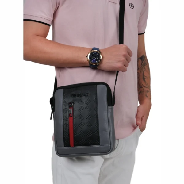 clever elegant sling bag, grey/black